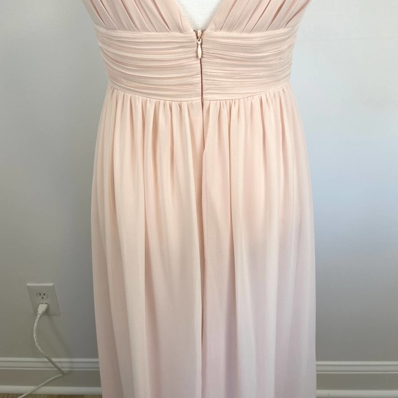 Bill Levkoff Shell Pink Chiffon Sleeveless A Line Dress Style 7140 Size 6 New - Picture 13 of 16